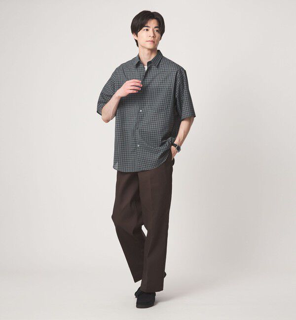 UNITED ARROWS green label relaxing「ウォッシャブル TW サイロ ジャストルーズ チェック柄 半袖 シャツ -通気性・接触冷感-」|シャツ・ブラウス|