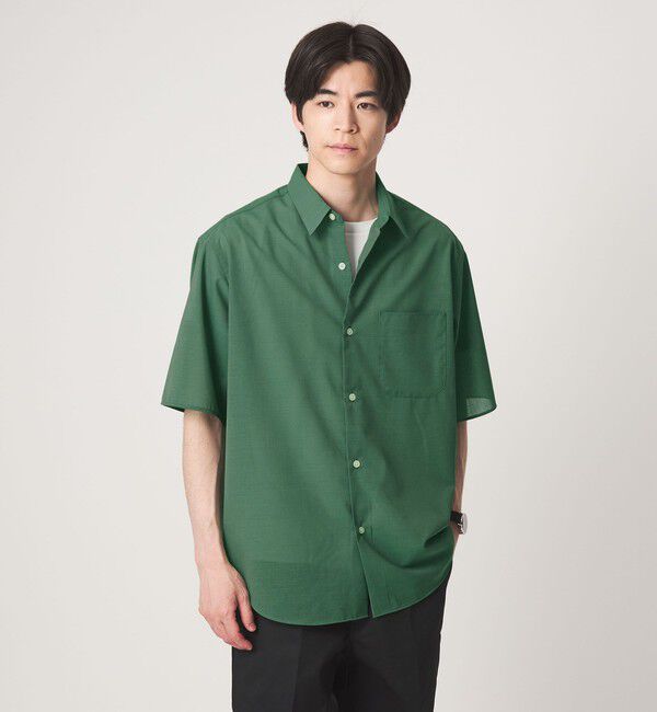 UNITED ARROWS green label relaxing「ウォッシャブル TW サイロ ジャストルーズ レギュラーカラー 半袖 シャツ -通気性・接触冷感-」|シャツ・ブラウス|