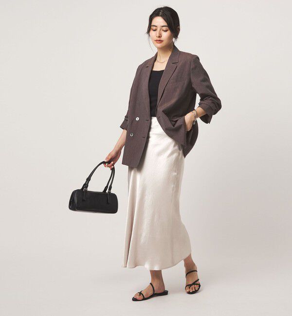 UNITED ARROWS green label relaxing「サテン ナロー スカート」|フレア|