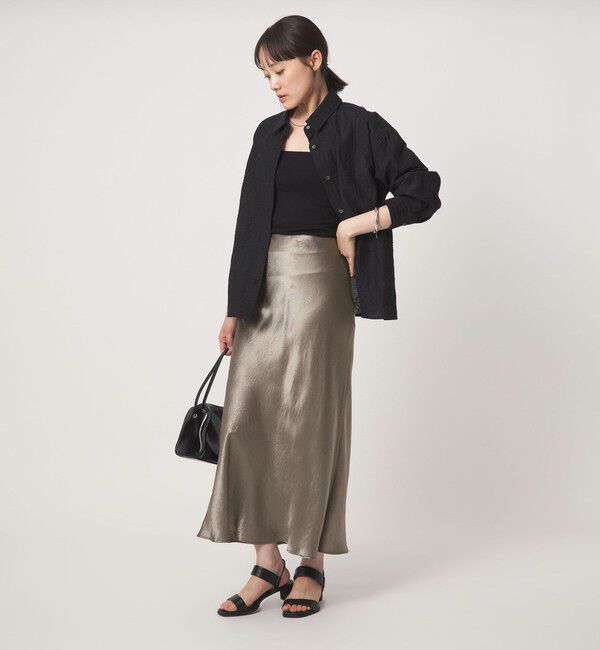 UNITED ARROWS green label relaxing「サテン ナロー スカート」|フレア|