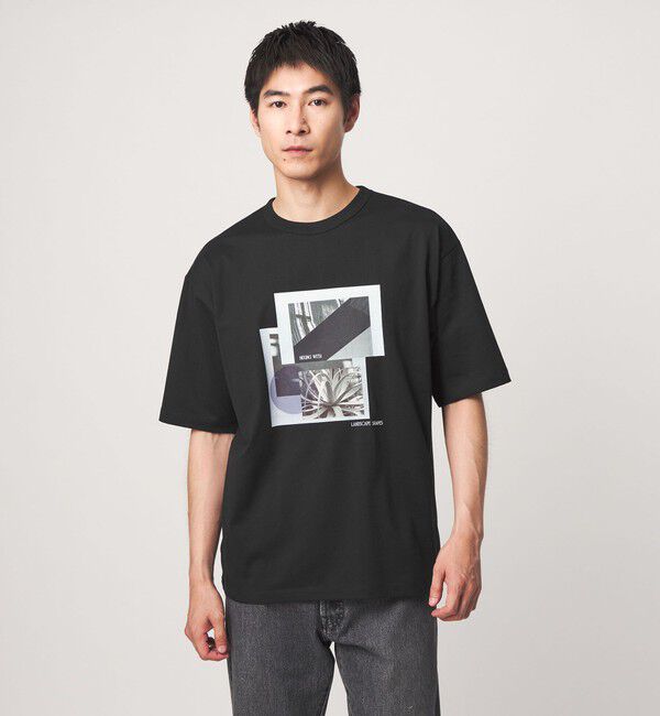 UNITED ARROWS green label relaxing「＜Phospho Graphica＞グラフィック 半袖 Tシャツ カットソー」|Tシャツ・カットソー|BLACK