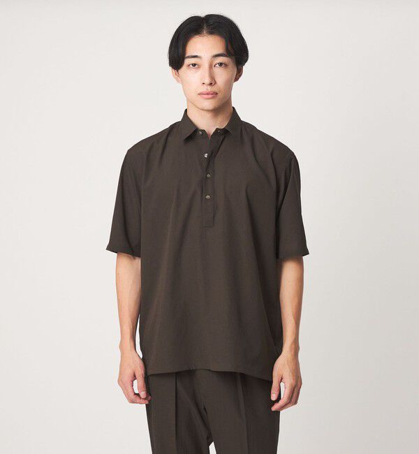 UNITED ARROWS green label relaxing「A+air ポリエステル 空羽 リラックス プルオーバー -吸水速乾・通気性・イージーアイロン-」|Tシャツ・カットソー|DK.BROWN
