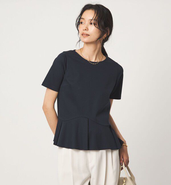 UNITED ARROWS green label relaxing「スムース イレヘム ペプラム カットソー 接触冷感」|Tシャツ・カットソー|NAVY