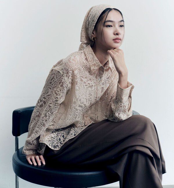 UNITED ARROWS green label relaxing「＜SEASONAL COLLECTION＞IPEKER オパール スカーフ シャツ」|シャツ・ブラウス|