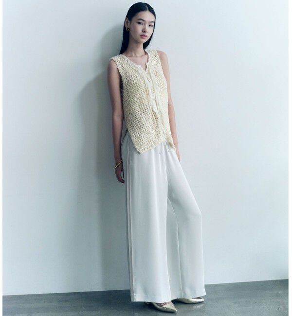 UNITED ARROWS green label relaxing「＜SEASONAL COLLECTION＞ドレープ シルキー パンツ」|その他|OFF WHITE