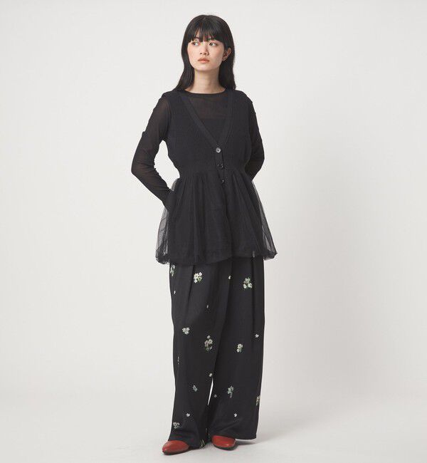 EMMEL REFINES「＜EMMEL REFINES＞EM フラワープリント ラップライク パンツ」|チノ|