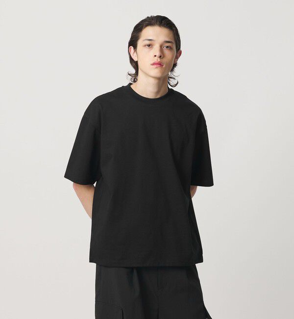MONKEY TIME「RENU シリーズ  ジャージー コード クルー」|Tシャツ・カットソー|BLACK