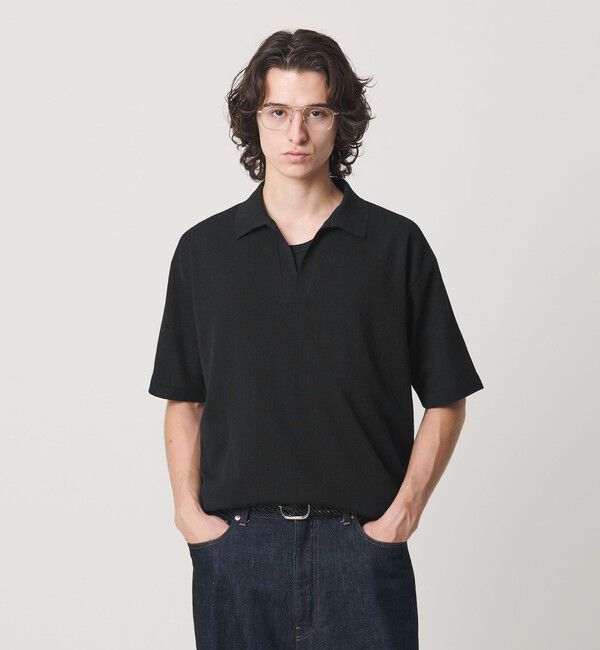 BEAUTY&YOUTH UNITED ARROWS「KNITEE リネンブレンド ミラノ スキッパー ニット Tシャツ ウォッシャブル」|ニット・セーター|