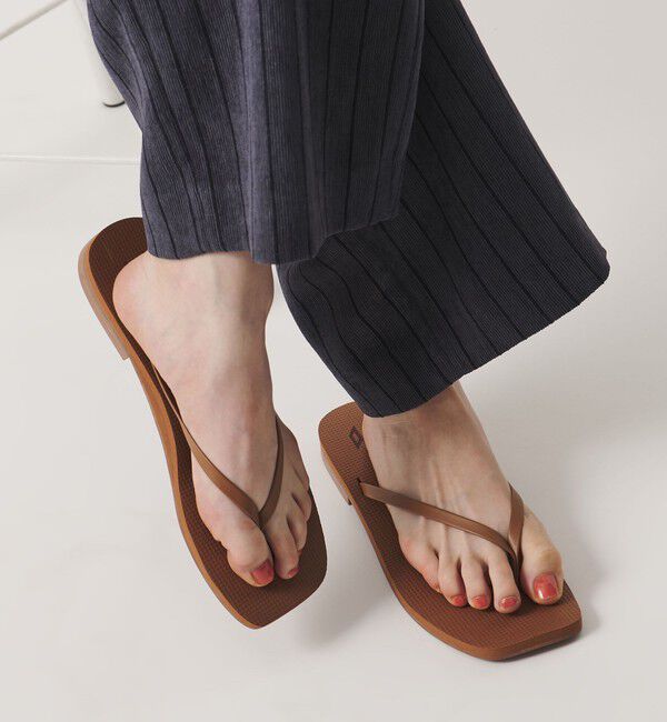BEAUTY&YOUTH UNITED ARROWS「＜MALVADOS＞スクエアトゥ トング フラットサンダル」|サンダル|