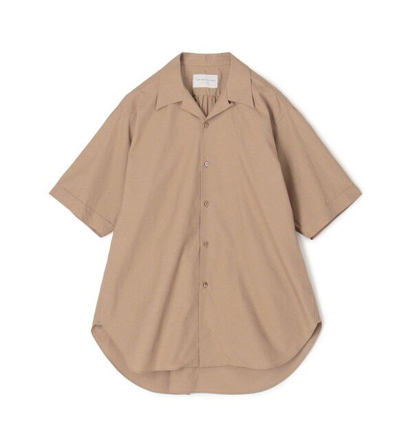 TOMORROWLAND MENS「120番手高密度コットン オープンカラー半袖ロングシャツ」|シャツ・ブラウス|43 ベージュ
