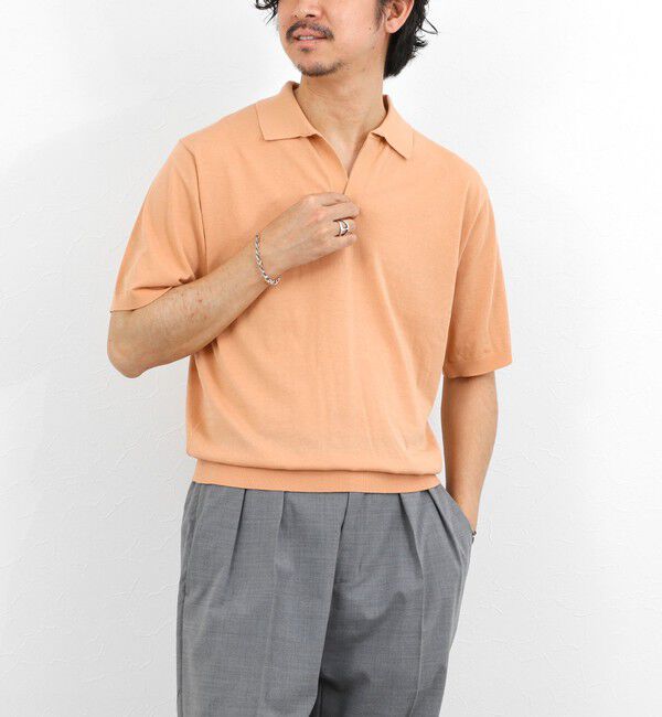 NOLLEY'S goodman「強撚シルクコットン 成型スキッパーニットポロ 26SS / ウォッシャブル」|ポロシャツ|