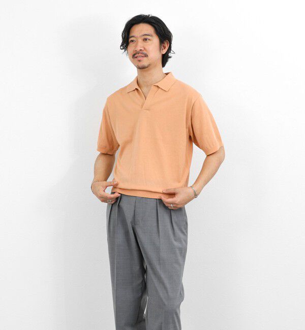 NOLLEY'S goodman「強撚シルクコットン 成型スキッパーニットポロ 26SS / ウォッシャブル」|ポロシャツ|