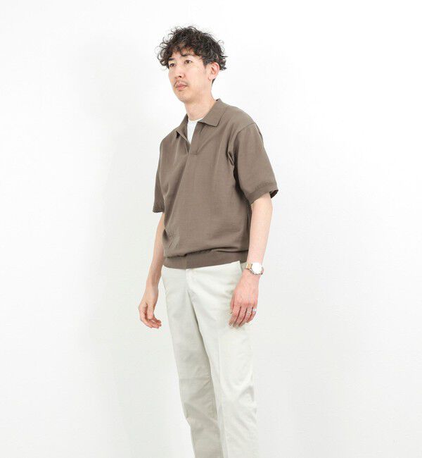 NOLLEY'S goodman「強撚シルクコットン 成型スキッパーニットポロ 26SS / ウォッシャブル」|ポロシャツ|