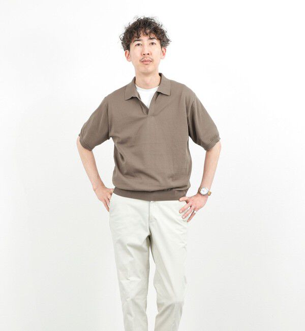 NOLLEY'S goodman「強撚シルクコットン 成型スキッパーニットポロ 26SS / ウォッシャブル」|ポロシャツ|