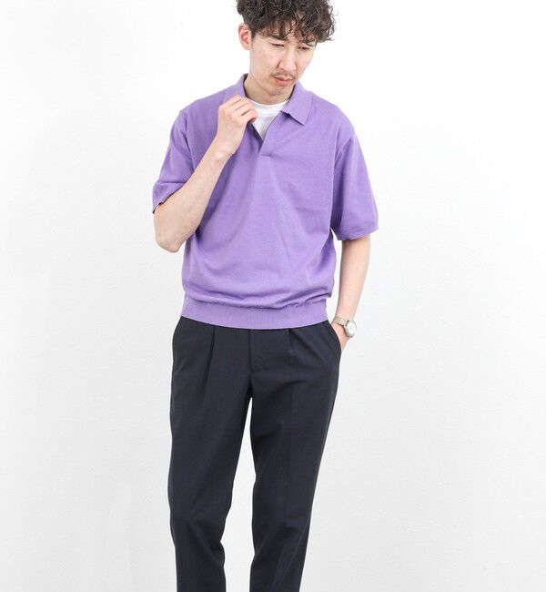 NOLLEY'S goodman「強撚シルクコットン 成型スキッパーニットポロ 26SS / ウォッシャブル」|ポロシャツ|