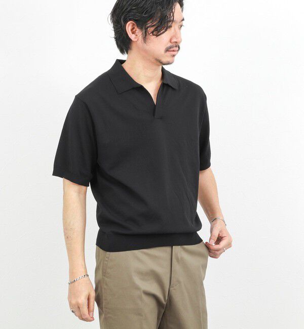 NOLLEY'S goodman「強撚シルクコットン 成型スキッパーニットポロ 26SS / ウォッシャブル」|ポロシャツ|