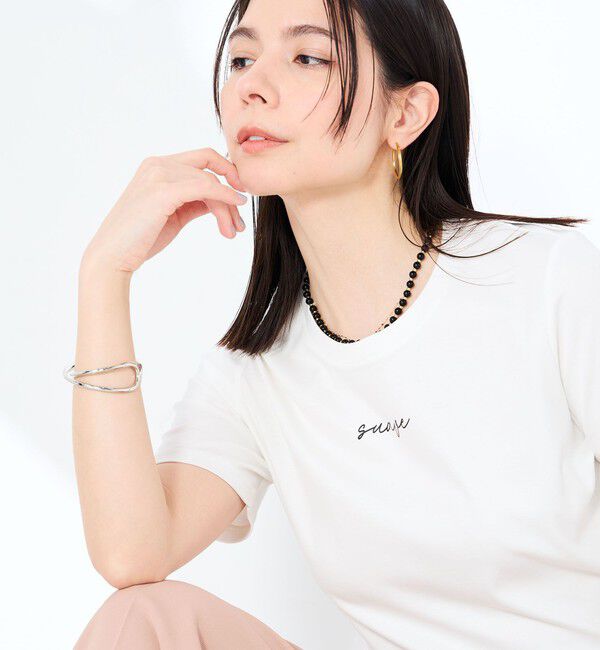NOLLEY'S sophi「《手洗い可能》W&Wベイシック丈ロゴTシャツ」|Tシャツ・カットソー|