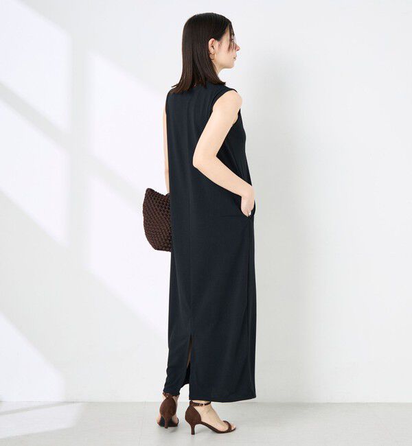 NOLLEY'S「《アンサンブル対応》ウォッシャブルイージーケアカノコノースリーブヘンリーネックワンピース」|ワンピース|