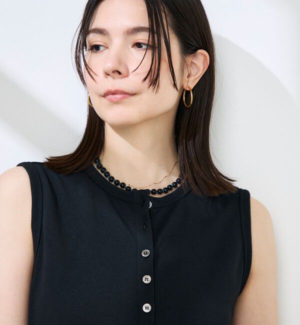 NOLLEY'S「《アンサンブル対応》ウォッシャブルイージーケアカノコノースリーブヘンリーネックワンピース」|ワンピース|