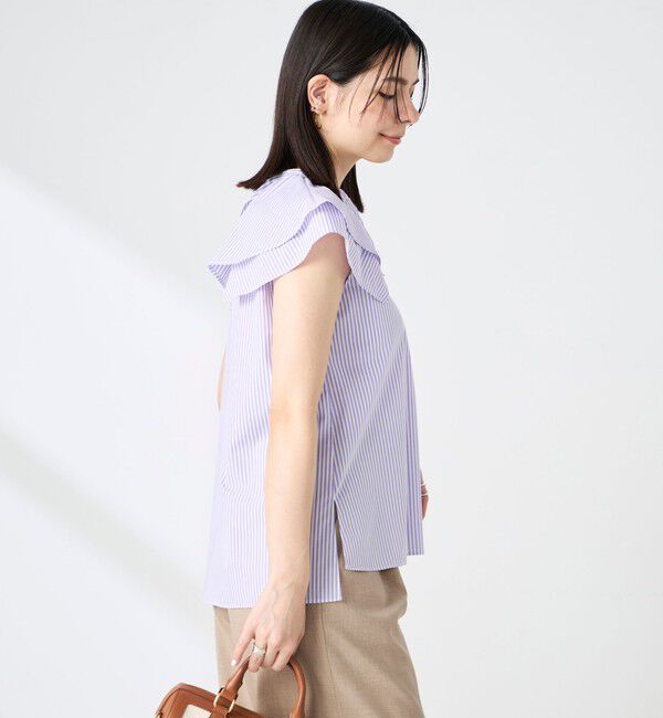 NOLLEY'S「ウォッシャブルダブルフリルキーネックブラウス」|シャツ・ブラウス|