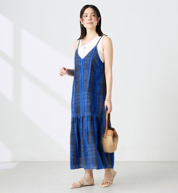 NOLLEY'S「【WEB＆一部店舗限定アイテム】【KIRYU】ウォッシャブルチェック柄カットジャガードワンピース」|ワンピース|