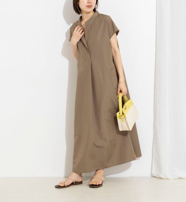 NOLLEY'S「【WEB＆一部店舗限定カラー】ウォッシャブルエクセルテックタンブラースタンドカラースキッパーワンピース」|ワンピース|カーキ
