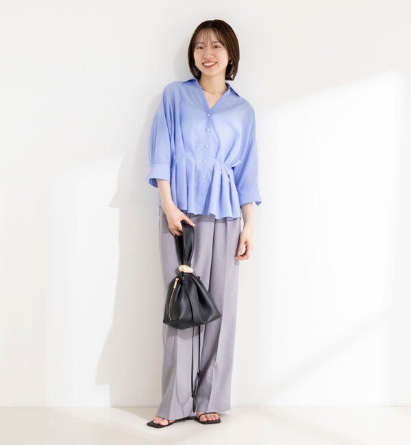 NOLLEY'S「《接触冷感》【BECシリーズ】ウォッシャブルシアースキッパータック半袖ブラウス」|シャツ・ブラウス|