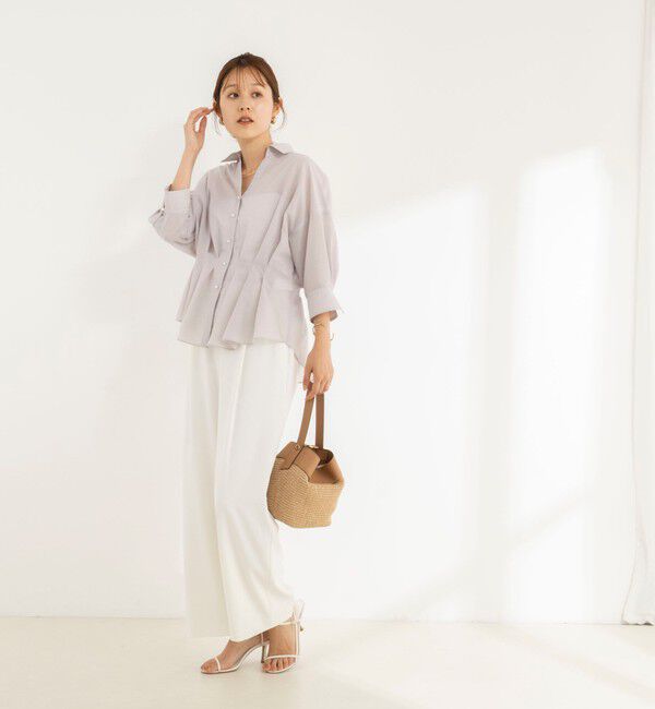 NOLLEY'S「《接触冷感》【BECシリーズ】ウォッシャブルシアースキッパータック半袖ブラウス」|シャツ・ブラウス|