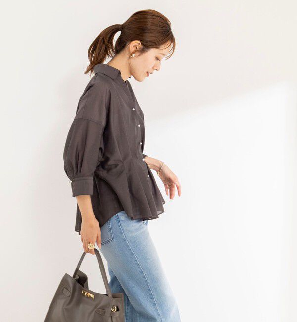 NOLLEY'S「《接触冷感》【BECシリーズ】ウォッシャブルシアースキッパータック半袖ブラウス」|シャツ・ブラウス|