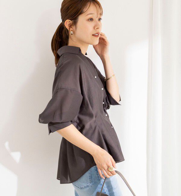 NOLLEY'S「《接触冷感》【BECシリーズ】ウォッシャブルシアースキッパータック半袖ブラウス」|シャツ・ブラウス|