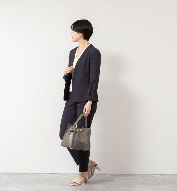 NOLLEY'S sophi「《セットアップ対応/UVカット/接触冷感》ウォッシャブルDry toro ノーカラージャケット」|ノーカラージャケット|