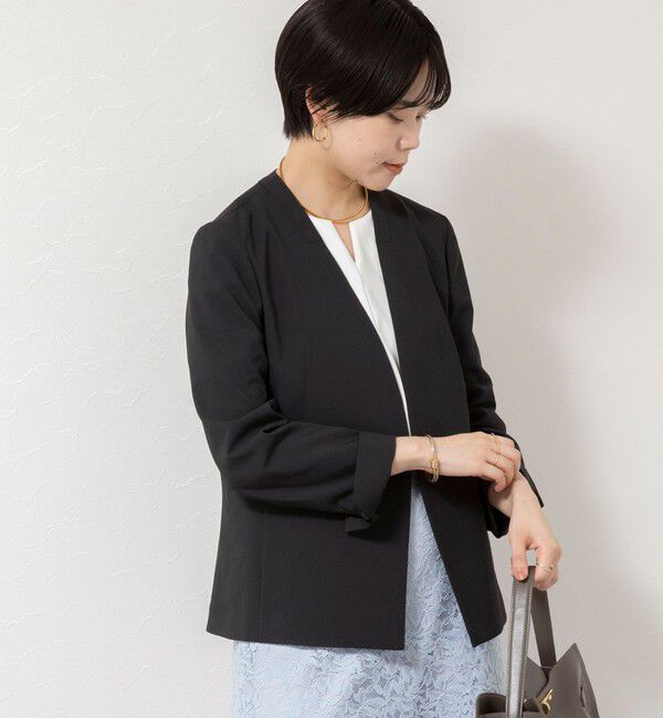 NOLLEY'S sophi「《セットアップ対応/UVカット/接触冷感》ウォッシャブルDry toro ノーカラージャケット」|ノーカラージャケット|