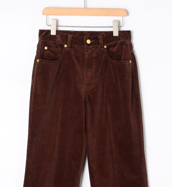 Rie Miller「《5サイズ展開》【RM denim】ウォッシャブルセンタープレス裾デザインコーデュロイパンツ」|チノ|