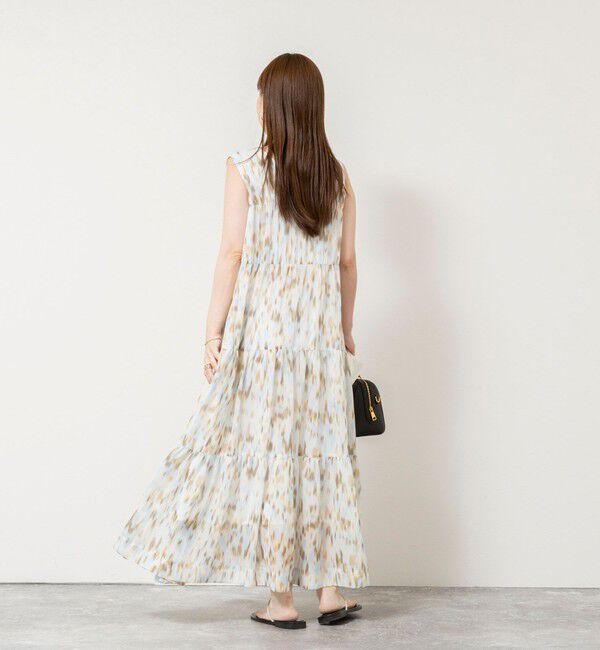 NOLLEY'S sophi「ウォッシャブルラメストライプアートプリントティアード2WAYワンピース」|ワンピース|
