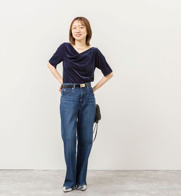 NOLLEY'S「《接触冷感》ウォッシャブルシアーベロア2WAYプルオーバー」|Tシャツ・カットソー|