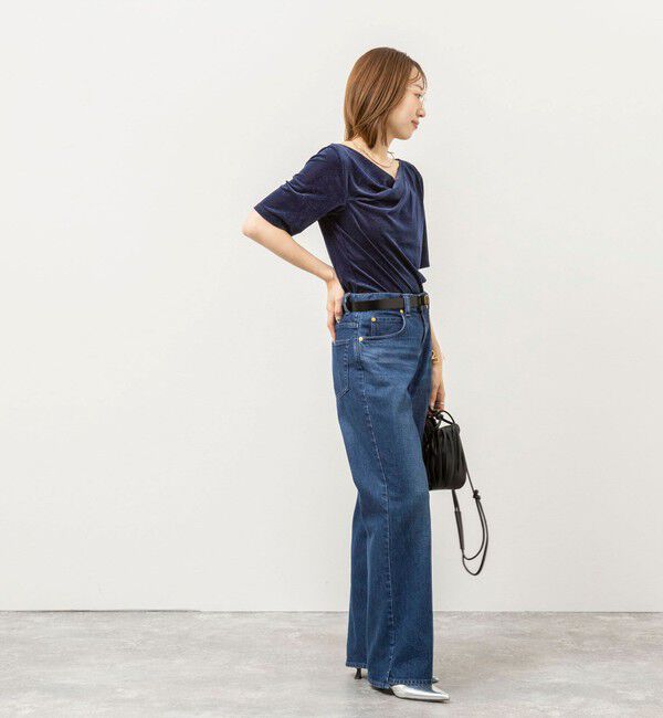 NOLLEY'S「《接触冷感》ウォッシャブルシアーベロア2WAYプルオーバー」|Tシャツ・カットソー|