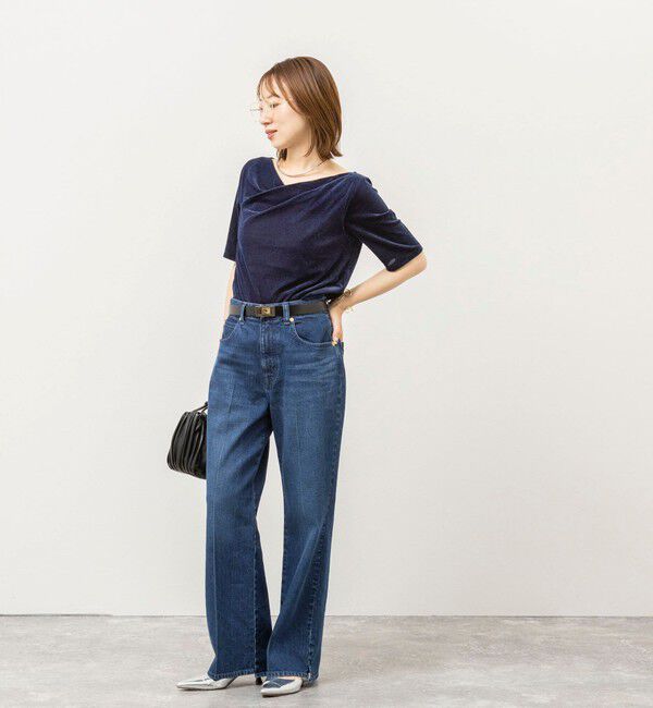 NOLLEY'S「《接触冷感》ウォッシャブルシアーベロア2WAYプルオーバー」|Tシャツ・カットソー|