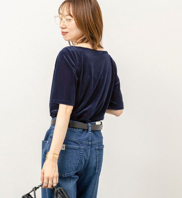 NOLLEY'S「《接触冷感》ウォッシャブルシアーベロア2WAYプルオーバー」|Tシャツ・カットソー|