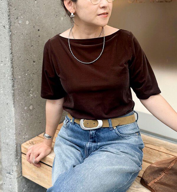NOLLEY'S「《接触冷感》ウォッシャブルシアーベロア2WAYプルオーバー」|Tシャツ・カットソー|