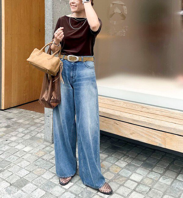 NOLLEY'S「《接触冷感》ウォッシャブルシアーベロア2WAYプルオーバー」|Tシャツ・カットソー|