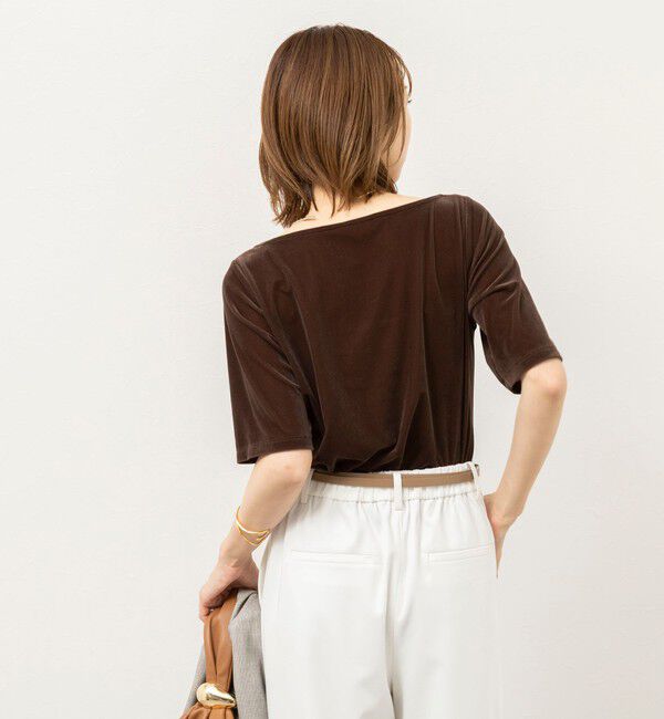 NOLLEY'S「《接触冷感》ウォッシャブルシアーベロア2WAYプルオーバー」|Tシャツ・カットソー|