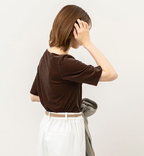 NOLLEY'S「《接触冷感》ウォッシャブルシアーベロア2WAYプルオーバー」|Tシャツ・カットソー|