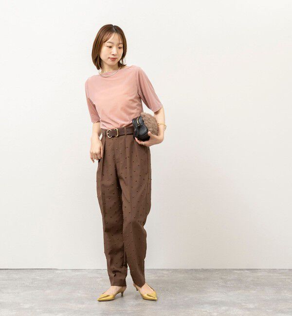 NOLLEY'S「《接触冷感》ウォッシャブルシアーベロア2WAYプルオーバー」|Tシャツ・カットソー|