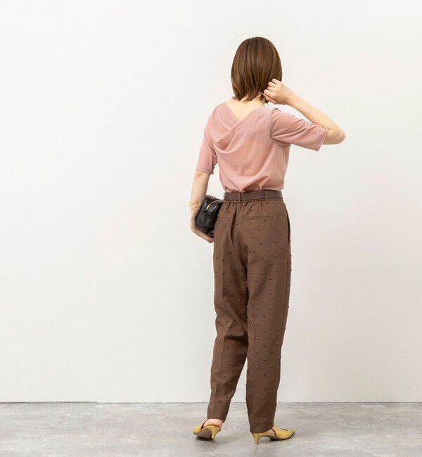 NOLLEY'S「《接触冷感》ウォッシャブルシアーベロア2WAYプルオーバー」|Tシャツ・カットソー|