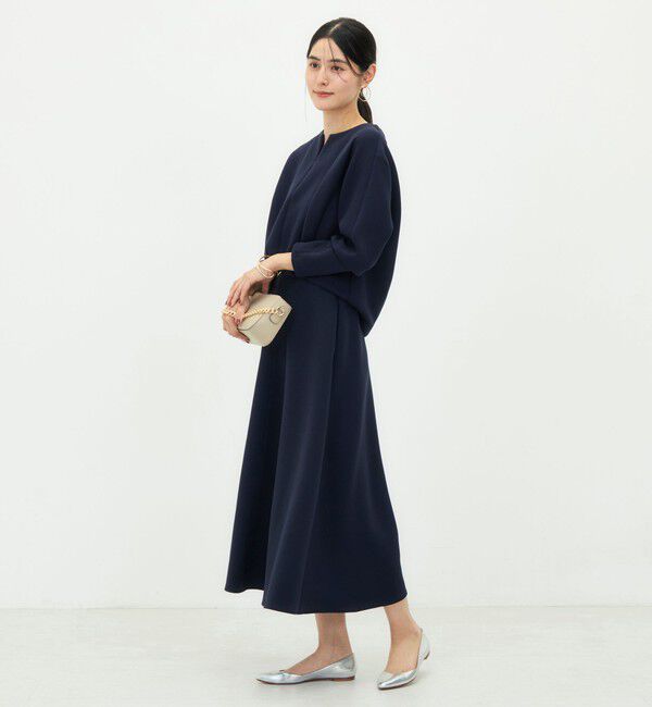 NOLLEY'S「《UVカット/接触冷感/セットアップ対応》ウォッシャブルダンボールキーネックプルオーバー」|Tシャツ・カットソー|