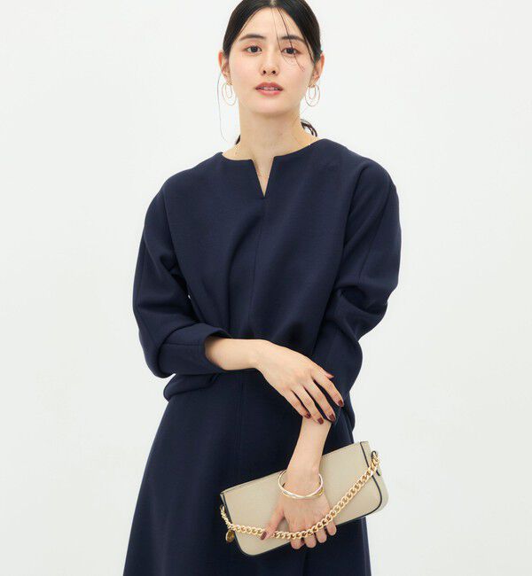 NOLLEY'S「《UVカット/接触冷感/セットアップ対応》ウォッシャブルダンボールキーネックプルオーバー」|Tシャツ・カットソー|
