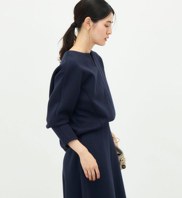 NOLLEY'S「《UVカット/接触冷感/セットアップ対応》ウォッシャブルダンボールキーネックプルオーバー」|Tシャツ・カットソー|
