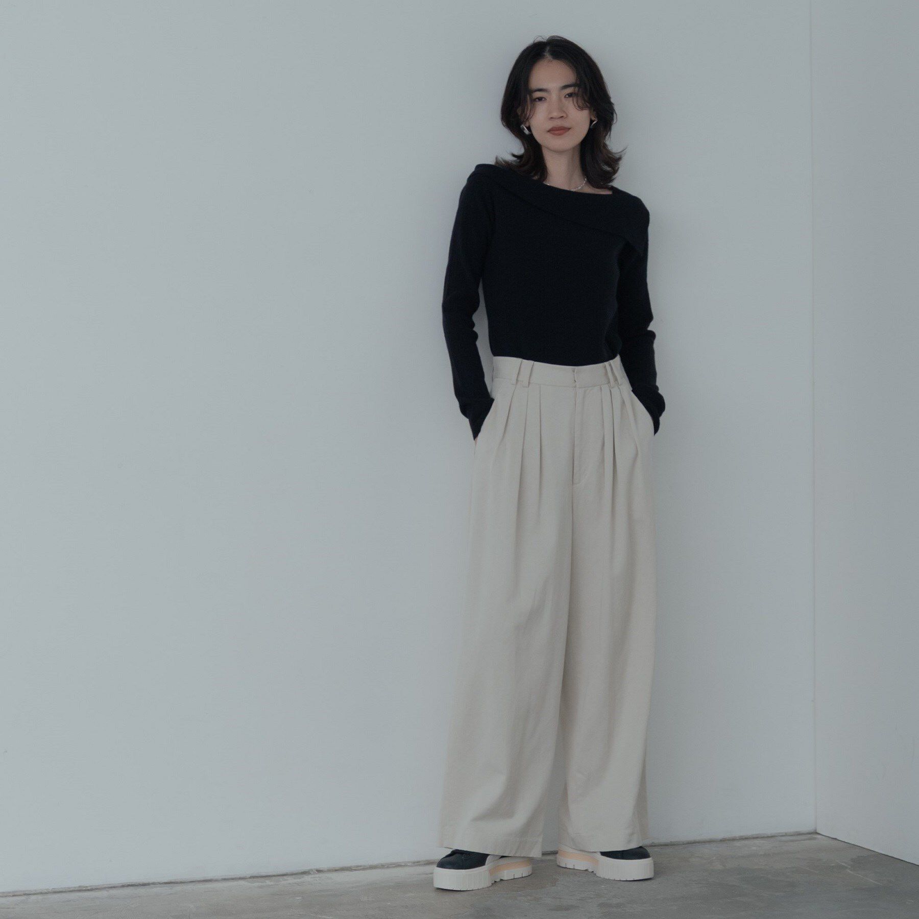 GALLEST「【再入荷】アシメオフショルニット」|ニット・セーター|