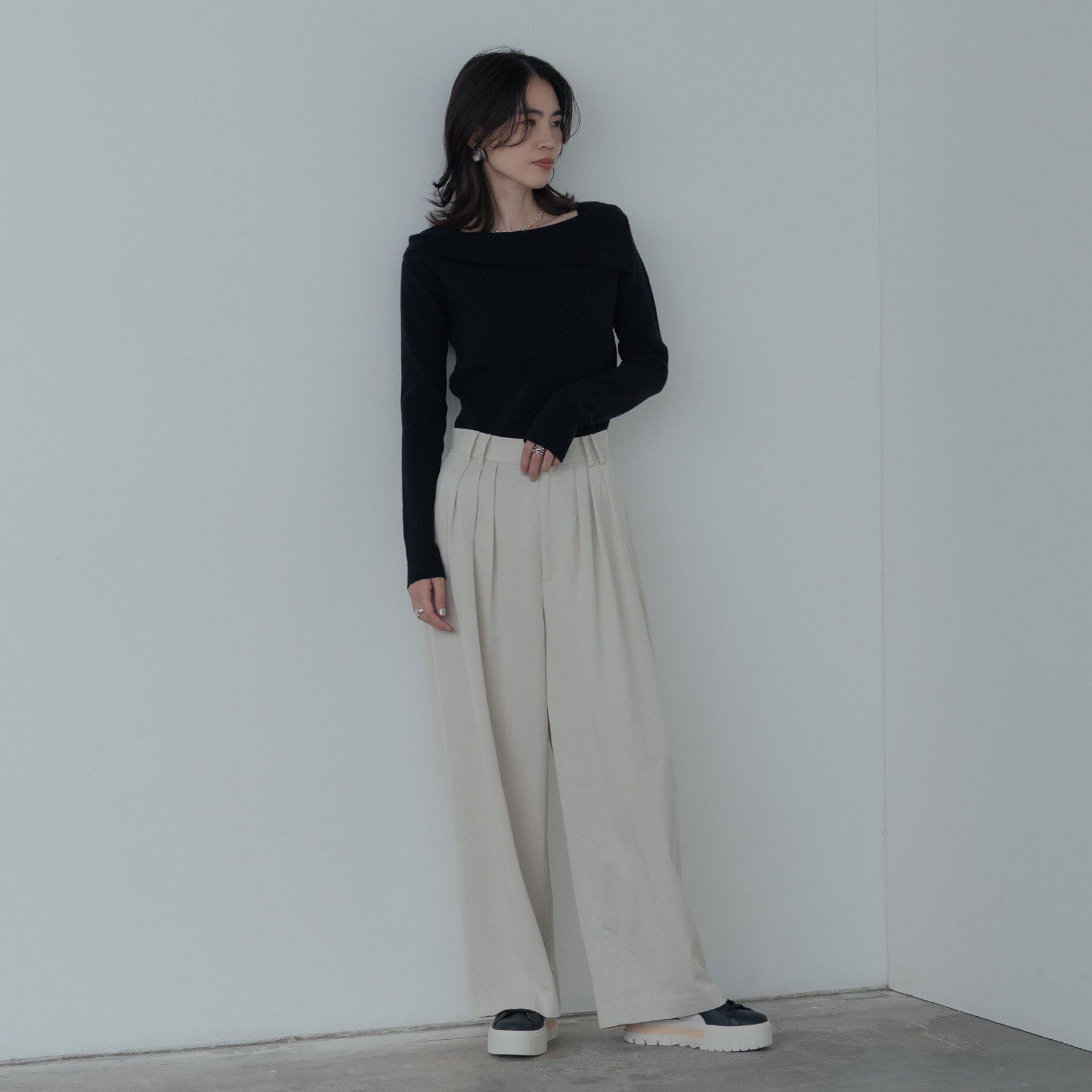 GALLEST「【再入荷】アシメオフショルニット」|ニット・セーター|