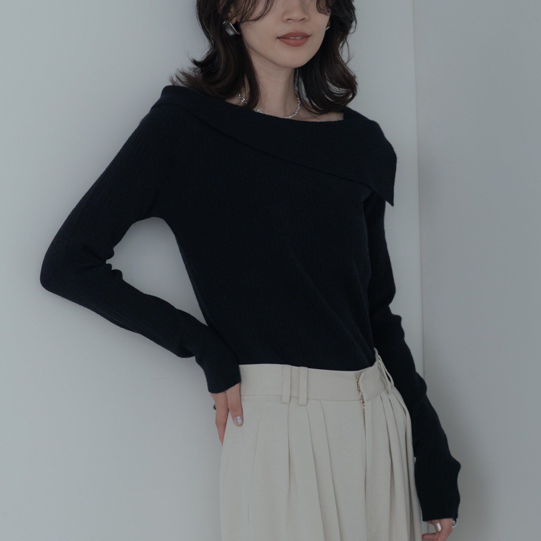 GALLEST「【再入荷】アシメオフショルニット」|ニット・セーター|
